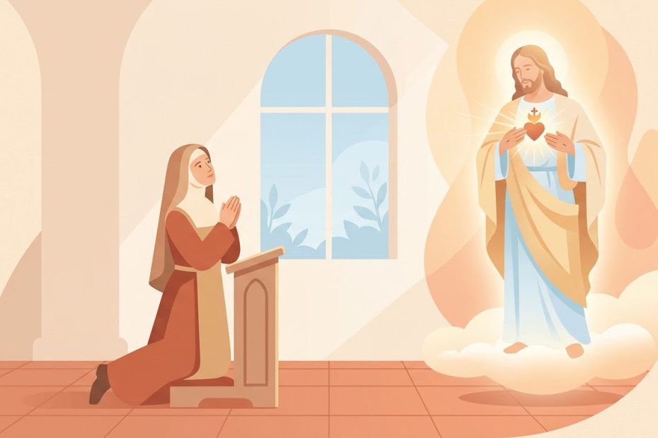 Consécration au Sacré-Cœur de Jésus - Illustration prière catholique